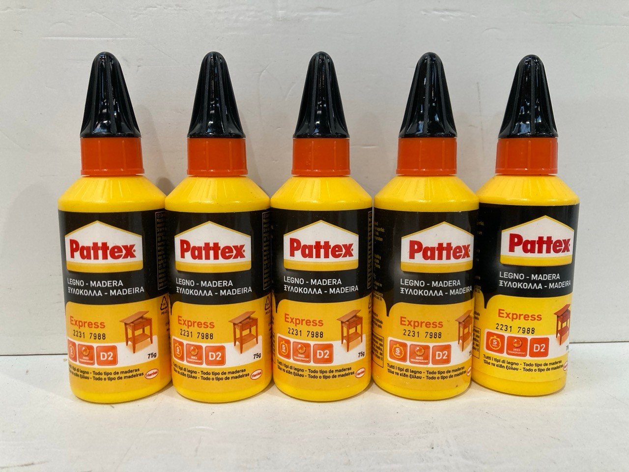 100 X PATTEX CONTACT GLUE FOR ALL TYPES OF WOOD, APPLICATION TIME 5', 75GR, CLEAR.