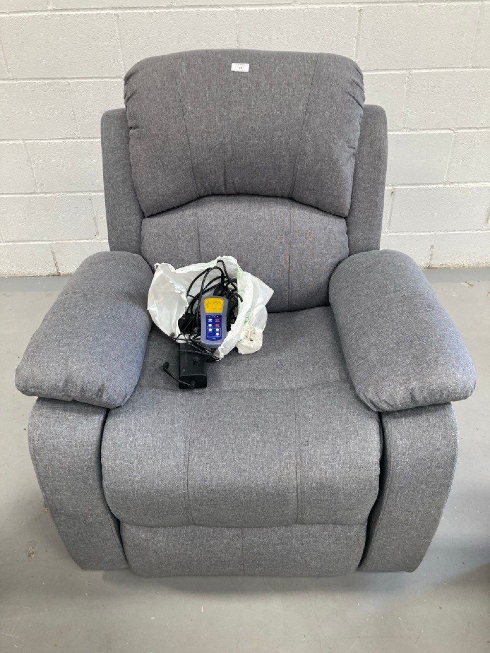 RECLINING MASSAGE AND SELF-HELP CHAIR GREY COLOUR.