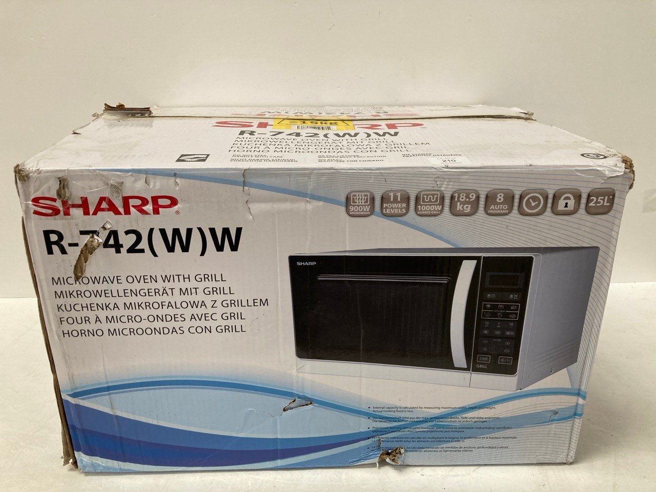 SHARP R-742WW - MICROWAVE (10 A, 512 MM, 429.5 MM, 306.2 MM), WHITE.