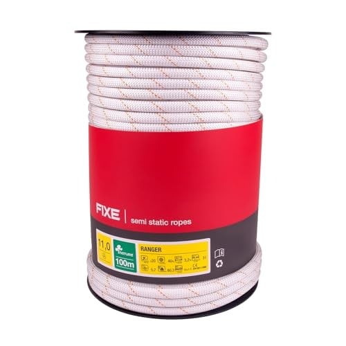 FIXE - SEMI-STATIC ROPE RANGER 11MM 100M WHITE - ROPE FOR ROPE ACCESS AND SPORTS APPLICATIONS - APPROVED.