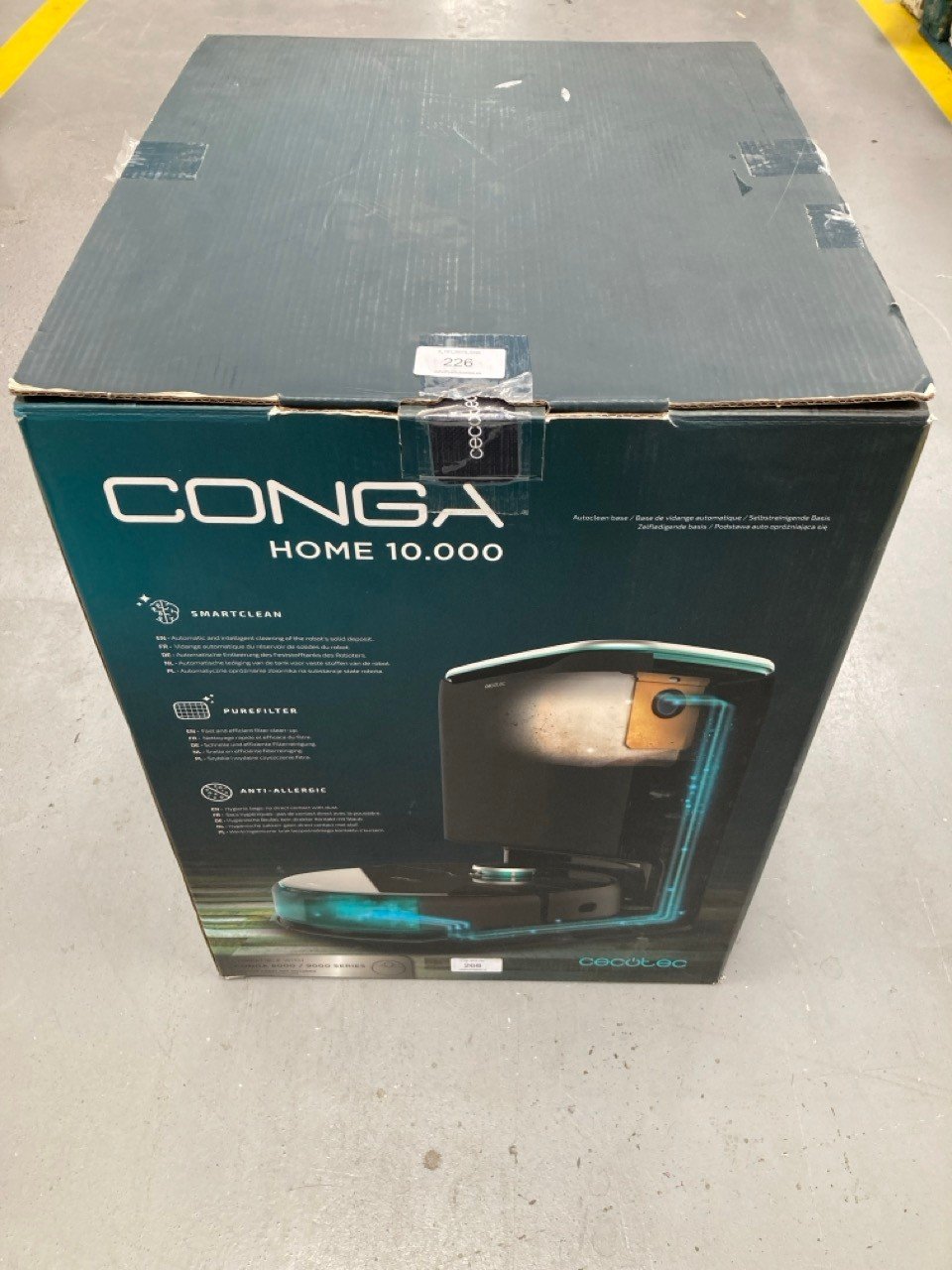 CECOTEC CONGA HOME 10000 SELF-EMPTYING BASE. AUTOMATIC ROBOT EMPTYING, COMPATIBLE WITH 8000 AND 9000 SERIES, HYGIENIC CLEANING, FILTER CLEANING, 2.5 L CAPACITY.