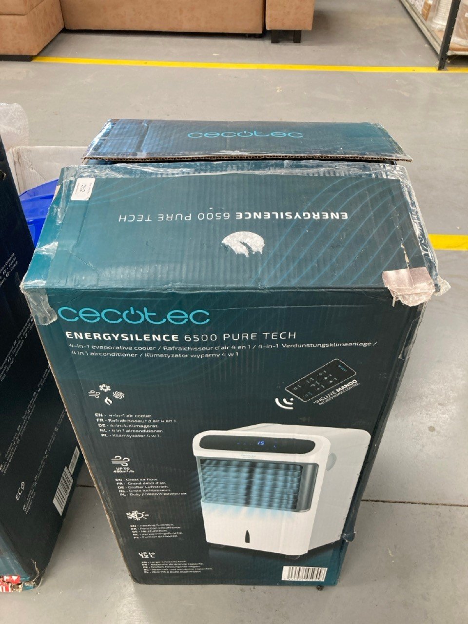 CECOTEC ENERGYSILENCE PURETECH 6500 EVAPORATIVE AIR CONDITIONER. 80 W, DOUBLE FUNCTION HOT/COLD, FLOW RATE 600 M2/H, 12L CAPACITY, TIMER UP TO 8H, REMOTE CONTROL, 3 SPEEDS.