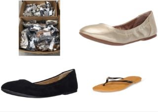 PALLET OF VARIETY OF SHOES OF DIFFERENT SIZES AND MODELS INCLUDING BALLERINA SHOES SIZE GOLD SIZE 39,5.