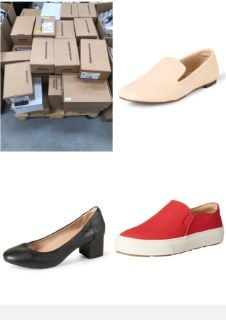 50 X VARIETY OF SHOES IN DIFFERENT SIZES AND MODELS INCLUDING SOFT AND MINIMALIST WOMEN'S MOCCASINS, PALE BEIGE FAUX LEATHER, SIZE 41.