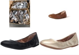 PALLET OF VARIETY OF SHOES OF DIFFERENT SIZES AND MODELS INCLUDING BLACK BALLERINA SHOES SIZE 43.