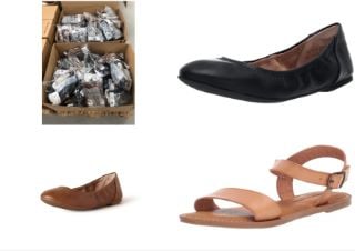 PALLET OF VARIETY OF SHOES OF DIFFERENT SIZES AND MODELS INCLUDING BLACK BALLERINA SHOES SIZE 41,5.