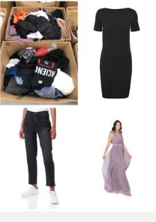 PALLET OF VARIETY OF CLOTHES IN DIFFERENT SIZES AND MODELS INCLUDING BLACK DRESS VERO MODA SIZE M.