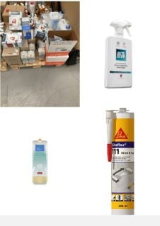 PALLET OF ASSORTED ITEMS INCLUDING GLYM AUTO CLEANER.