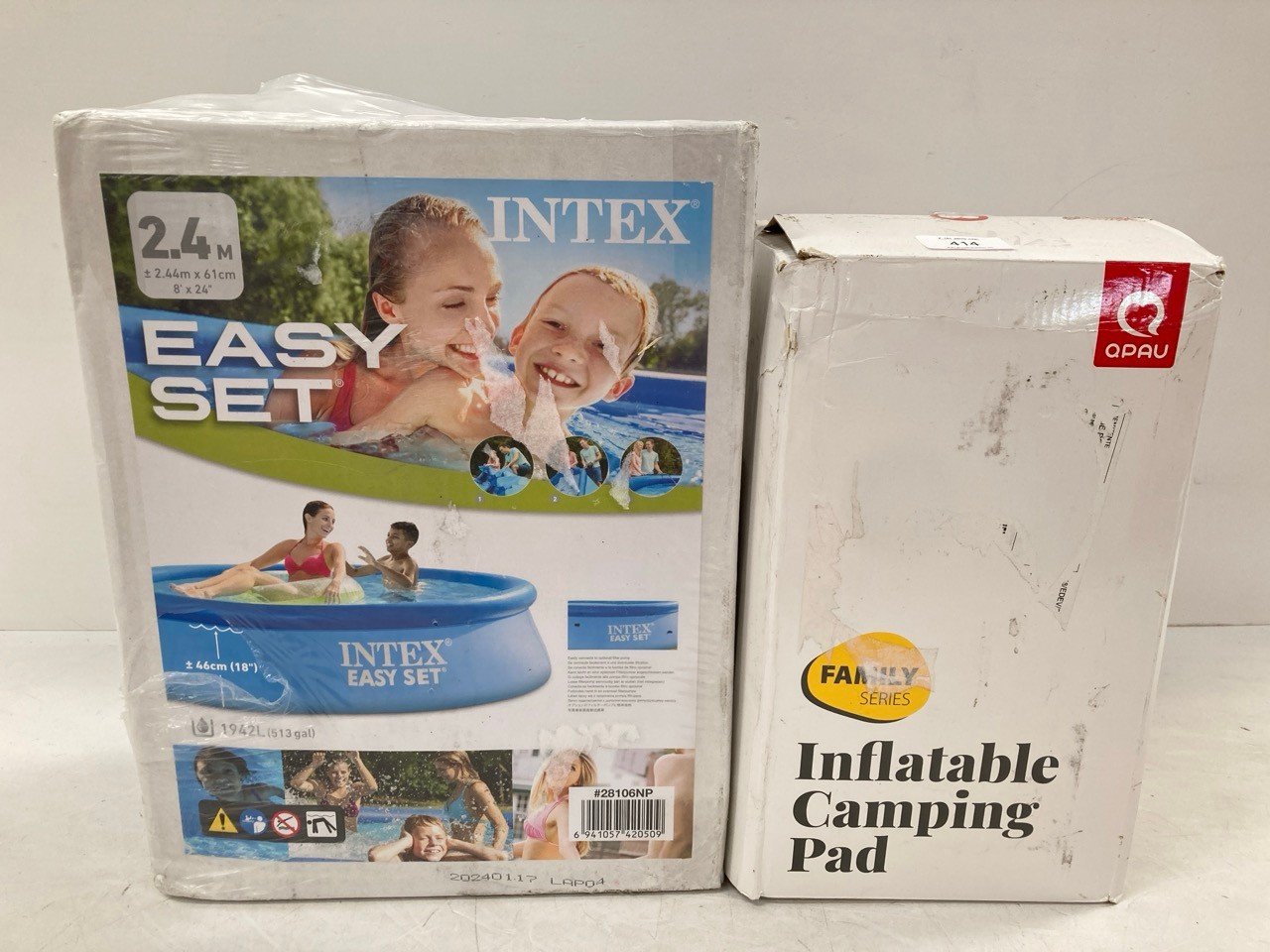 2 X INFLATABLE ITEMS OF DIFFERENT BRANDS AND MODELS INCLUDING INTEX EASY SET 244X61CM.