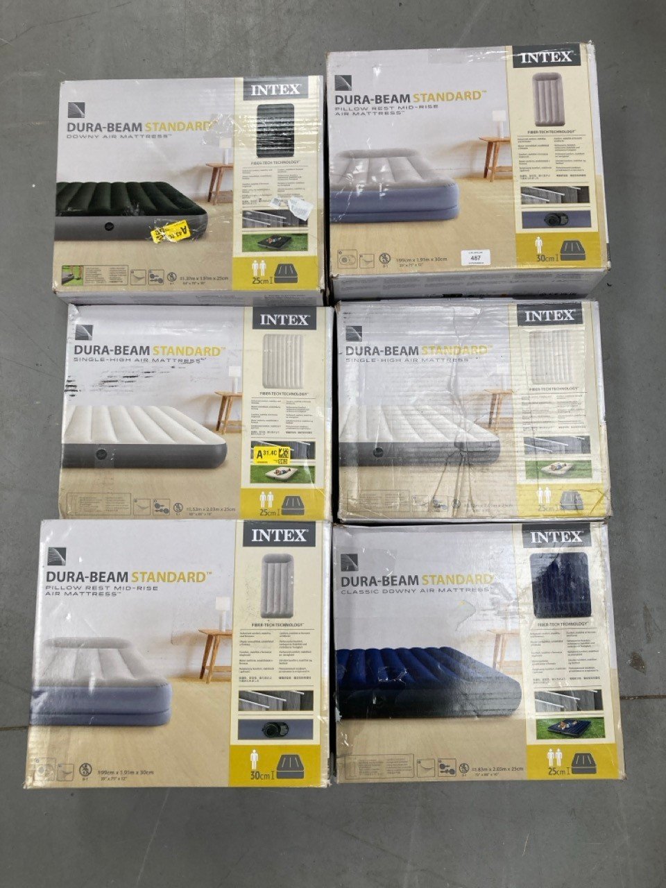 6 X INTEX INFLATABLE MATTRESSES OF DIFFERENT MODELS INCLUDING INTEX DURA-BEAM PILLOW REST MID-RISE AIR MATTRESS.