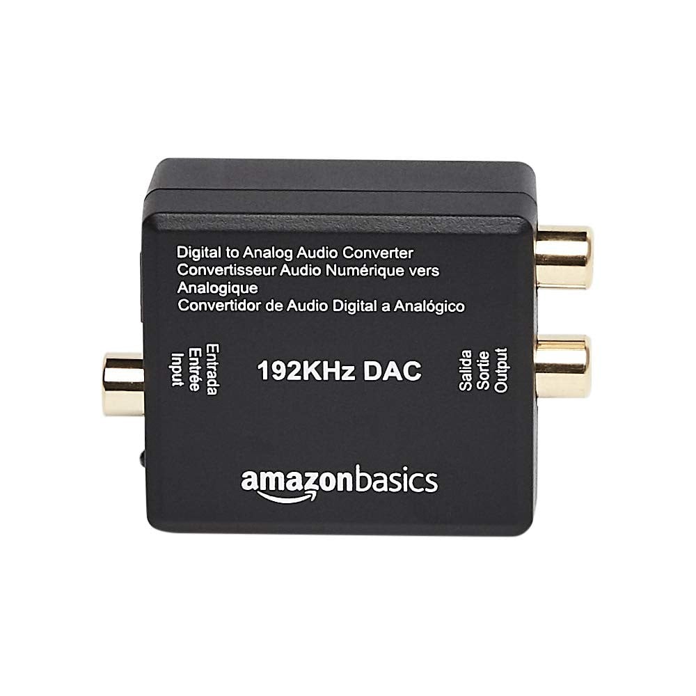 11X 192 KHZ DIGITAL OPTICAL COAXIAL AUDIO TO ANALOGUE RCA AUDIO CONVERTER, ABS, 2 X 1.61 X 1.02 INCHES.