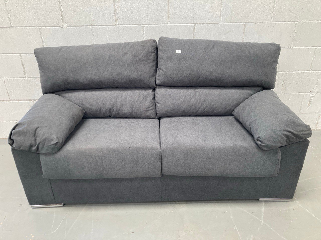 THREE SEATER SOFA DARK GREY.