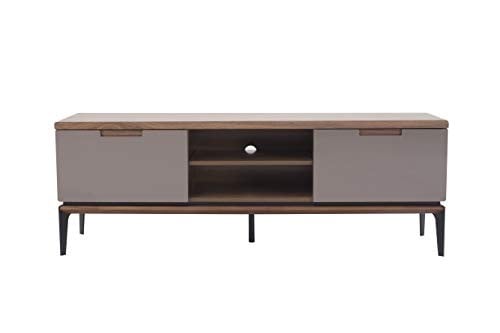 RIVET - TV CONSOLE, 150 × 40 × 52,5 CM, WALNUT/GREY.