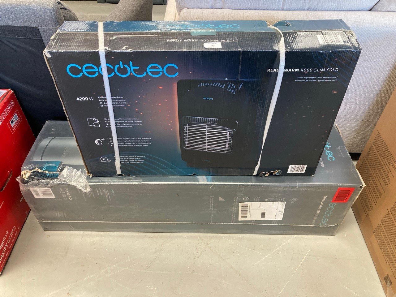 2 X CECOTEC PRODUCTS INCLUDING CECOTEC BUTANE GAS COOKER READY WARM 4000 SLIM FOLD AND TOTALPURE CONNECTED AIR PURIFIER.