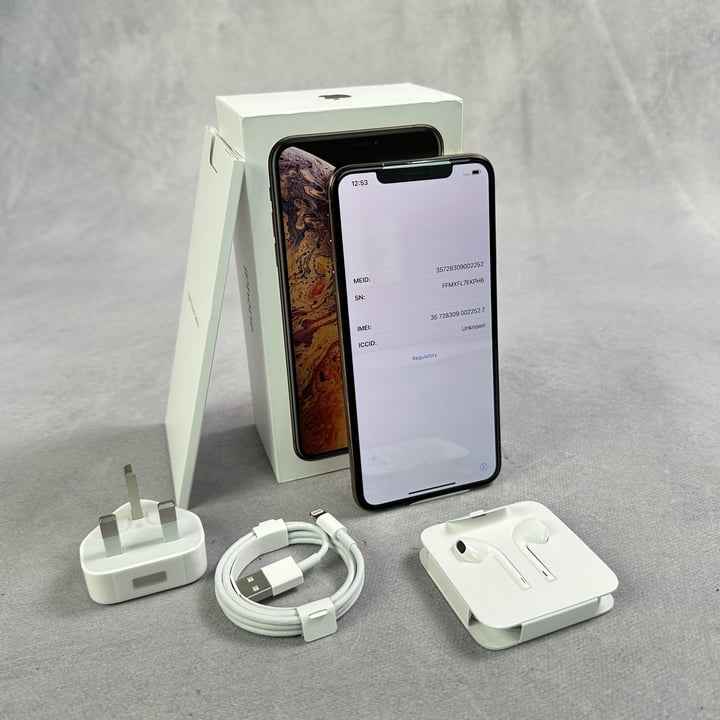 Apple Iphone Xs Max 256Gb Gold: Model No A2101 (With Box & Accessories)  [JPTN41769]  (VAT ONLY PAYABLE ON BUYERS PREMIUM)