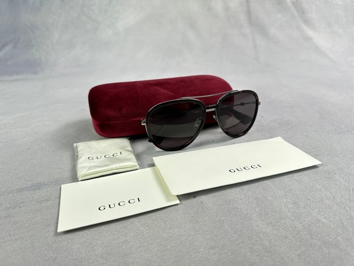 Gucci Aviator Sunglasses Ref: GG0062S 002 With Case, Pouch  (VAT ONLY PAYABLE ON BUYERS PREMIUM)