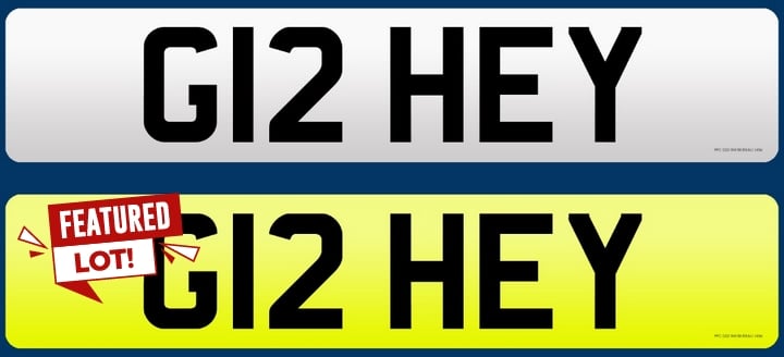 G12 HEY Cherished Number Plate (VAT ONLY PAYABLE ON BUYERS PREMIUM)