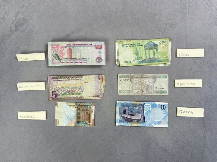 Various Banknotes Including Qatar, Kuwait,Iran,Saudi Arabia And 780 United Arab Emirates Dirhams (Approx) (VAT ONLY PAYABLE ON BUYERS PREMIUM)