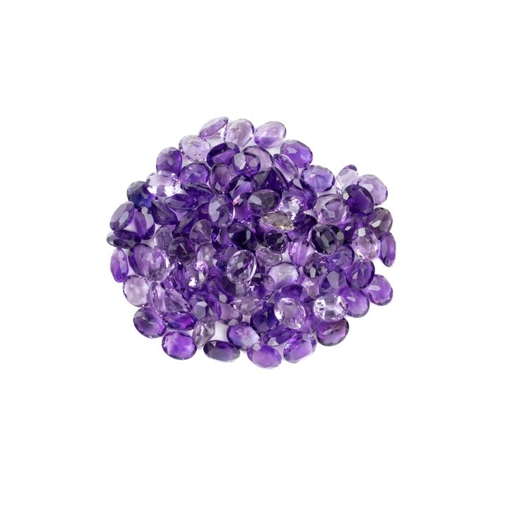 152.12ct Amethyst Faceted Oval-cut Parcel of Gemstones, 9x7mm