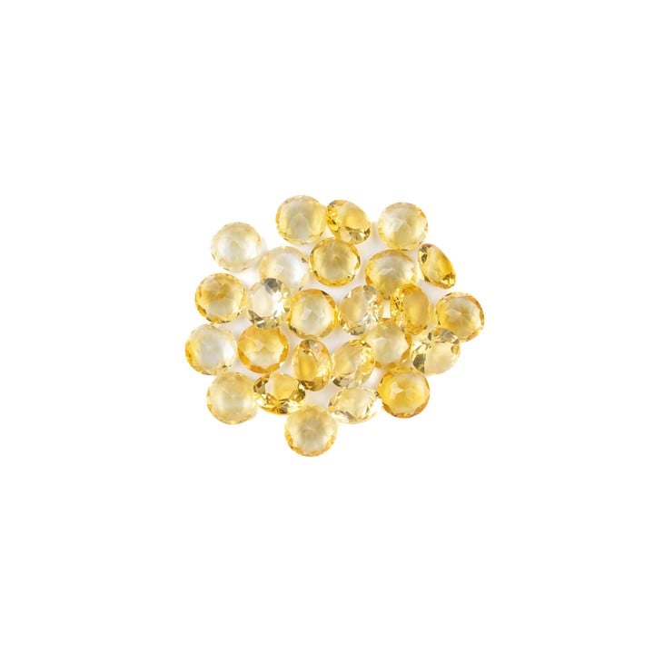 51.48ct Citrine Faceted Round-cut Parcel of Gemstones, 9mm