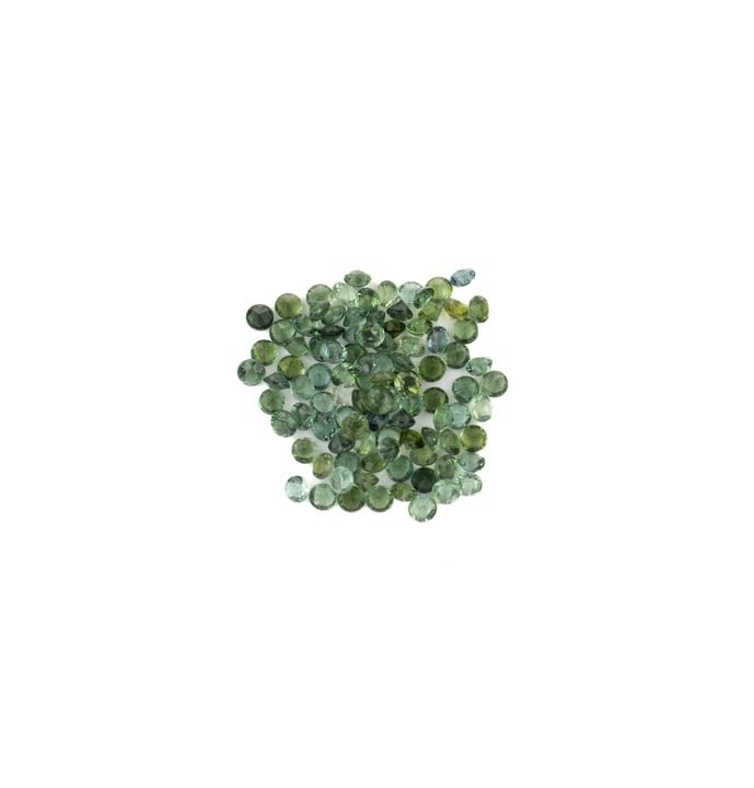 3.87ct Green Tourmaline Faceted Round-cut Parcel of Gemstones, 2mm