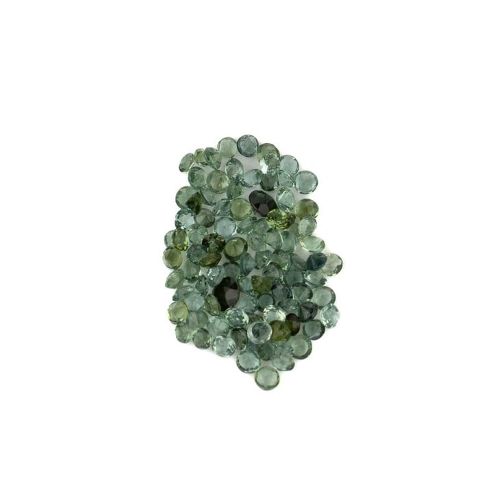 1.47ct Green Tourmaline Faceted Round-cut Parcel of Gemstones, 1.5mm