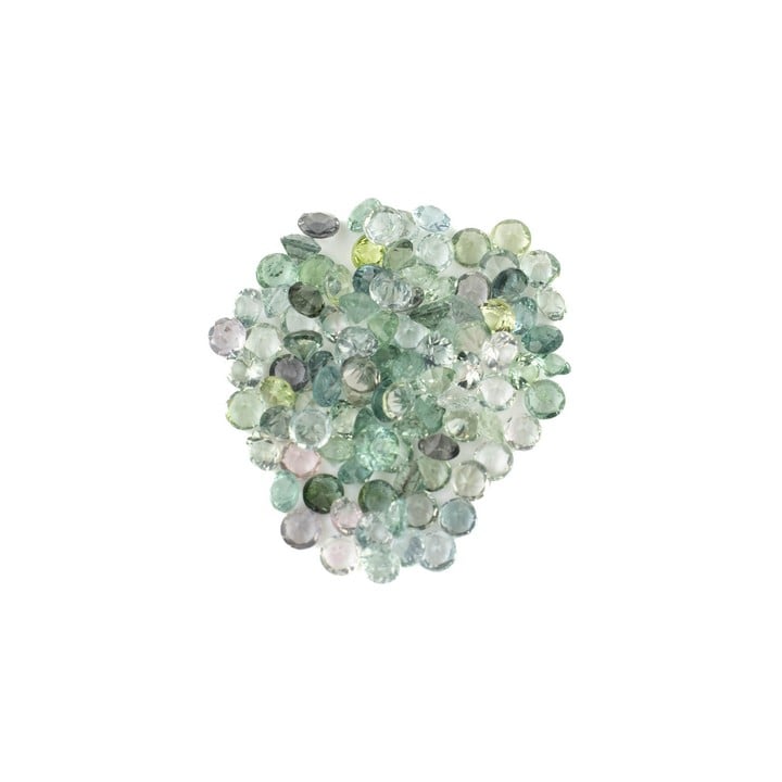 8.39ct Green Tourmaline Faceted Round-cut Parcel of Gemstones, 2.5mm