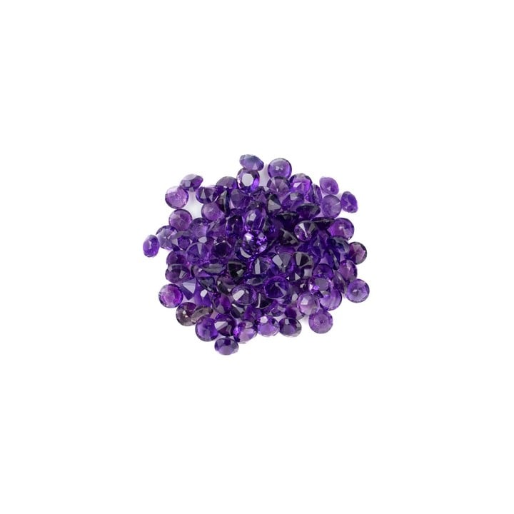 22.64ct Amethyst Faceted Round-cut Parcel of Gemstones, 4mm