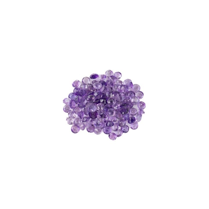 5.68ct Amethyst Faceted Round-cut Parcel of Gemstones, 2.5mm