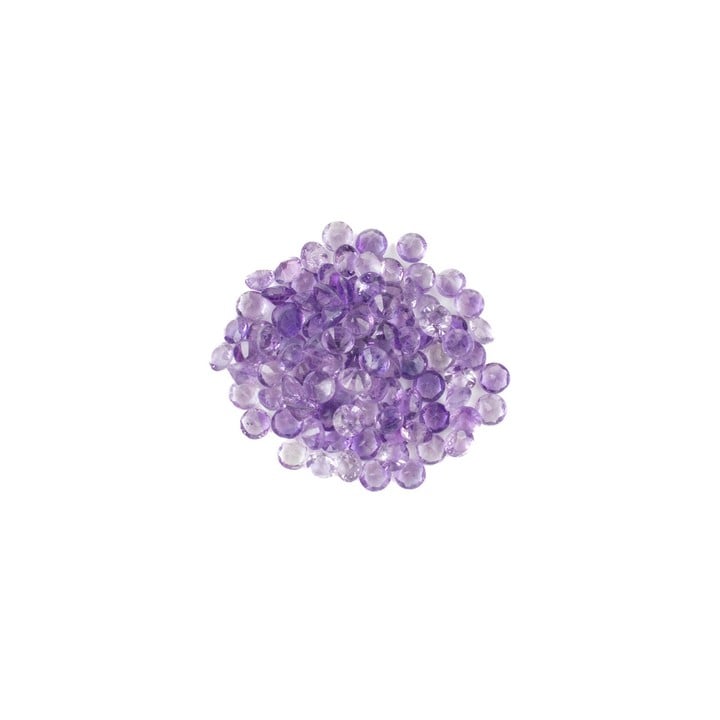 12.40ct Amethyst Faceted Round-cut Parcel of Gemstones, 3.25mm