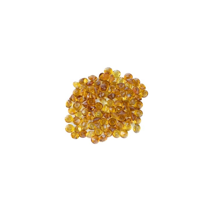 6.76ct Citrine Faceted Round-cut Parcel of Gemstones, 2.75mm