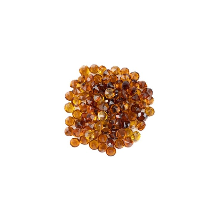 17.38ct Citrine Faceted Round-cut Parcel of Gemstones, 3.5mm