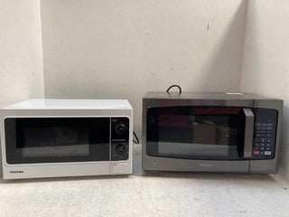 TOSHIBA MM-MM20P MANUAL MICROWAVE IN WHITE TO INCLUDE TOSHIBA ML-EM23P DIGITAL SOLO MICROWAVE OVEN IN BLACK: LOCATION - A3