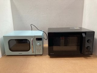 TOSHIBA MW2-AG23PF DIGITAL GRILL MICROWAVE OVEN IN BLACK TO INCLUDE HADEN RETRO STYLE DIGITAL MICROWAVE IN MINT: LOCATION - A4