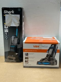 VAX DUAL POWER PET ADVANCE CARPET WASHER TO INCLUDE SHARK CORDED UPRIGHT VACUUM: LOCATION - A4