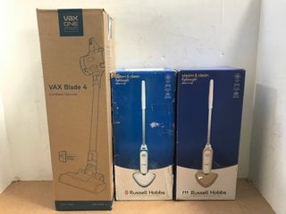 3 X HOUSEHOLD APPLIANCES TO INCLUDE VAX BLADE 4 CORDLESS STICK VACUUM: LOCATION - A8