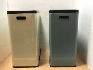 2 X JOHN LEWIS & PARTNERS STAINLESS STEEL 2 SLOT RECYCLING BINS: LOCATION - A11