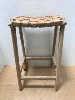 NKUKU ADEMBI WOVEN LEATHER COUNTER STOOL: LOCATION - A11