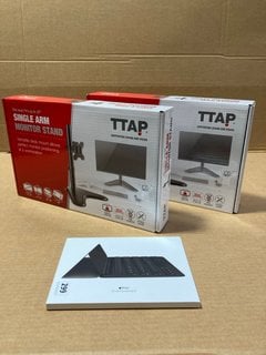 2 X TTAP SINGLE ARM MONITOR STANDS TO INCLUDE APPLE IPAD SMART KEYBOARD: LOCATION - A15