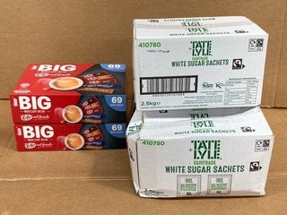 2 X NESTLE BIG BISCUIT BOX TO INCLUDE KITKAT ORANGE - BBE 10/2024 TO INCLUDE TATELYLE MULTI-PACK WHITE SUGAR PACKS - BBE NOT INCLUDED: LOCATION - B5