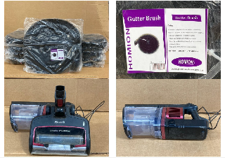 QTY OF HOMION GUTTER BRUSHES IN BLACK TO INCLUDE SHARK LIGHTWEIGHT CORDLESS VACUUM SPARES: LOCATION - B5