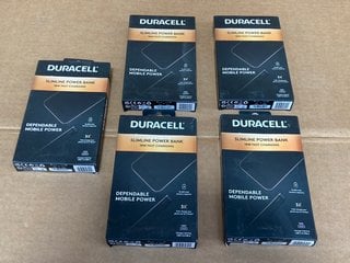 5 X DURACELL SLIMLINE POWER BANKS 18W FAST CHARGING: LOCATION - B4