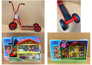 PEPPA PIG PLAYTIME BEDTIME HOUSE KIDS TOY SET TO INCLUDE WINTHER DK-8653 KIDS PIGGYBACK TRICYCLE IN RED: LOCATION - B4