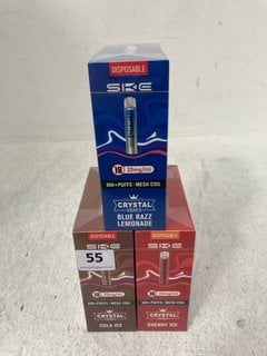 3 X MULTI-PACK SKE DISPOSABLE VAPES IN VARIOUS FLAVOURS TO INCLUDE COLA ICE (PLEASE NOTE: 18+YEARS ONLY. ID MAY BE REQUIRED): LOCATION - D0