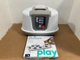 6 X PET ITEMS TO INCLUDE LARGE CORNER LITTER TRAY: LOCATION - B1