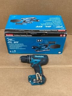 MAKITA DBO380Z CORDLESS FINISHING SANDER TO INCLUDE MAKITA DHP482 ELECTRIC DRILL: LOCATION - B0