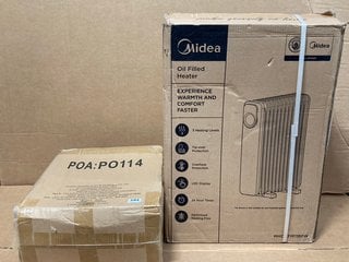 3 X HOUSEHOLD ITEMS TO INCLUDE MIDEA PORTABLE OIL FILLED RADIATOR: LOCATION - B0