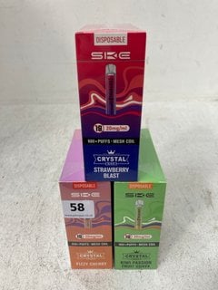 3 X MULTI-PACK SKE DISPOSABLE VAPES IN VARIOUS FLAVOURS TO INCLUDE FIZZY CHERRY (PLEASE NOTE: 18+YEARS ONLY. ID MAY BE REQUIRED): LOCATION - D0