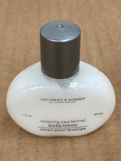 LARGE QTY OF GILCHRIST & SOAMES RELAXING SEA FENNEL BODY LOTION BOTTLES - 30ML: LOCATION - C0