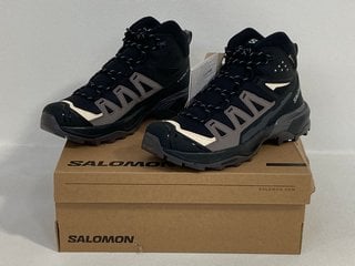 SALOMON WOMENS X ULTRA 360 MID GTX WALKING BOOTS IN BLACK UK SIZE 7 - RRP £150: LOCATION - FRONT BOOTH